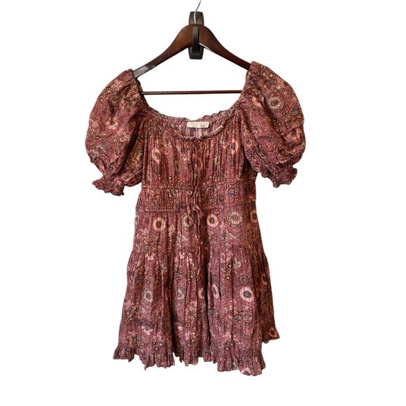 ULLA JOHNSON Juniper Puff Sleeve Mini Dress in Rosebud Crimson Size 2 $375 MSRP - Picture 2 of 13